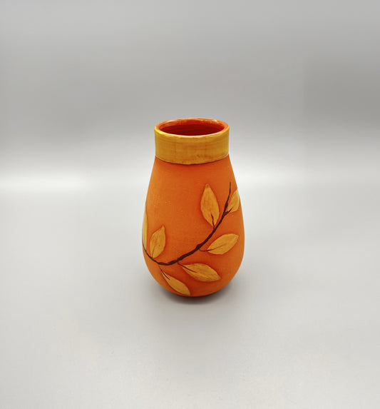 Small Hand-Painted Terracotta Vase